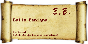 Balla Benigna névjegykártya